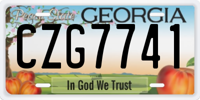 GA license plate CZG7741