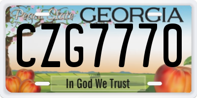 GA license plate CZG7770