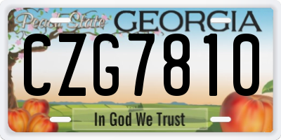 GA license plate CZG7810