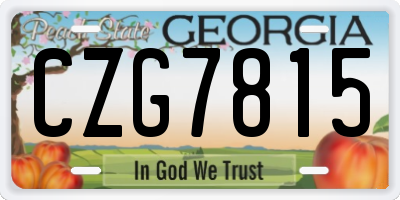 GA license plate CZG7815