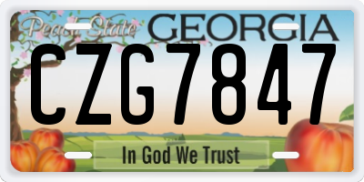 GA license plate CZG7847