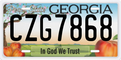 GA license plate CZG7868