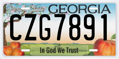 GA license plate CZG7891