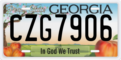 GA license plate CZG7906