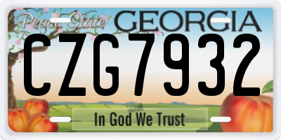 GA license plate CZG7932