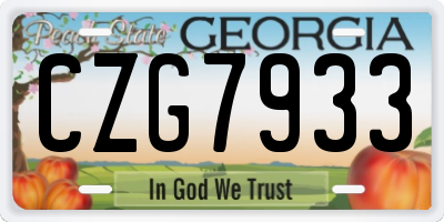 GA license plate CZG7933