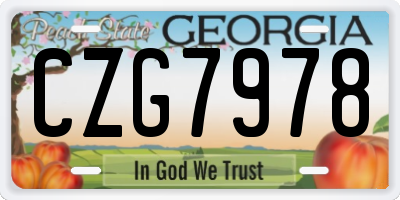 GA license plate CZG7978