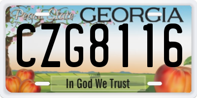 GA license plate CZG8116