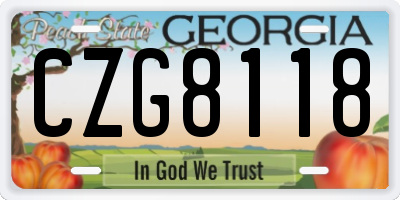 GA license plate CZG8118