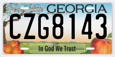 GA license plate CZG8143