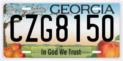 GA license plate CZG8150