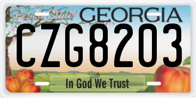 GA license plate CZG8203