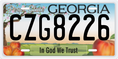 GA license plate CZG8226
