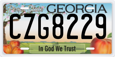 GA license plate CZG8229