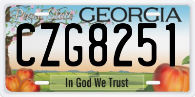 GA license plate CZG8251