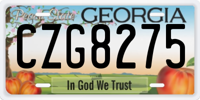 GA license plate CZG8275