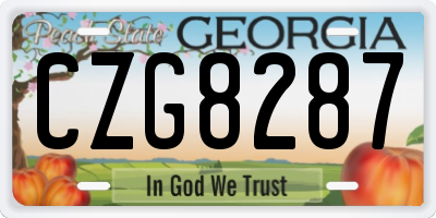 GA license plate CZG8287