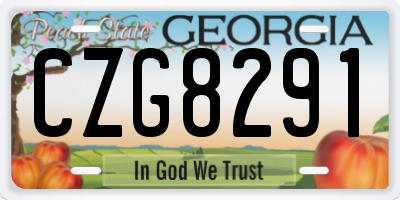 GA license plate CZG8291