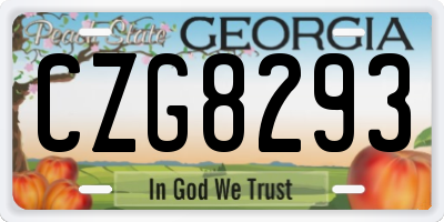 GA license plate CZG8293