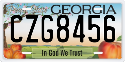 GA license plate CZG8456