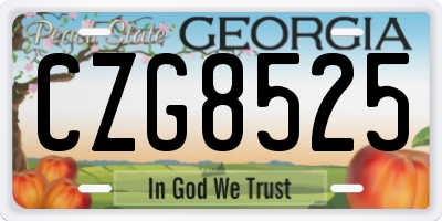 GA license plate CZG8525