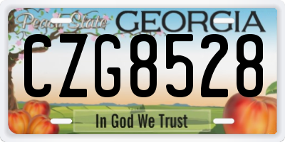 GA license plate CZG8528