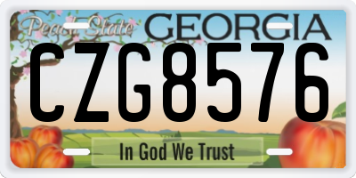 GA license plate CZG8576