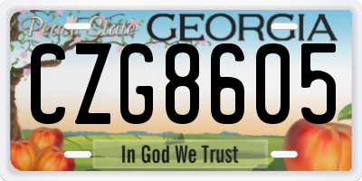 GA license plate CZG8605