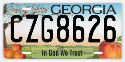 GA license plate CZG8626