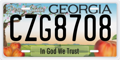 GA license plate CZG8708