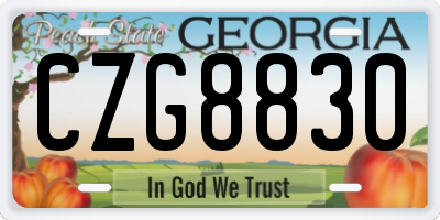 GA license plate CZG8830