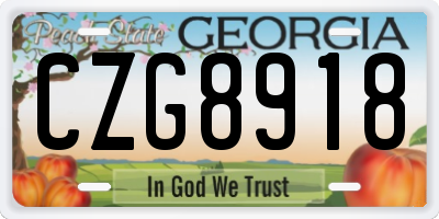 GA license plate CZG8918