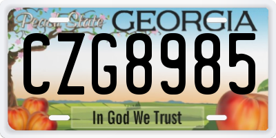 GA license plate CZG8985