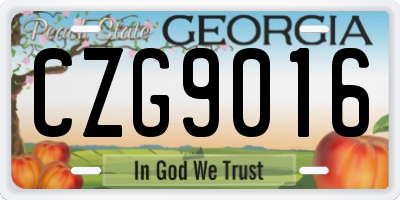 GA license plate CZG9016