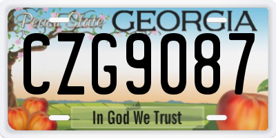 GA license plate CZG9087