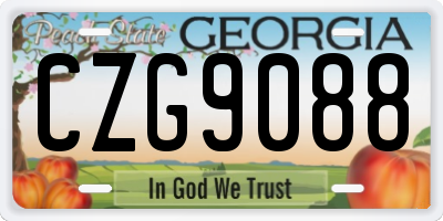 GA license plate CZG9088