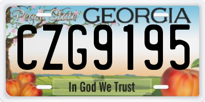 GA license plate CZG9195