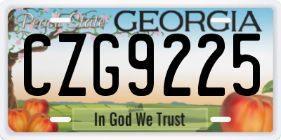 GA license plate CZG9225