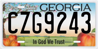 GA license plate CZG9243