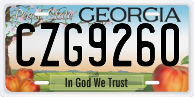 GA license plate CZG9260