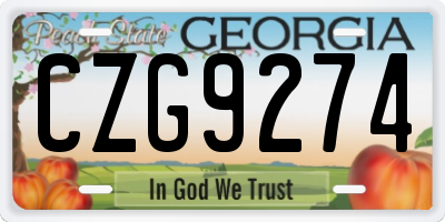 GA license plate CZG9274