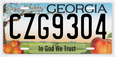 GA license plate CZG9304