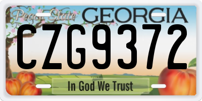 GA license plate CZG9372