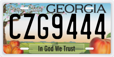GA license plate CZG9444