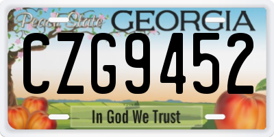 GA license plate CZG9452