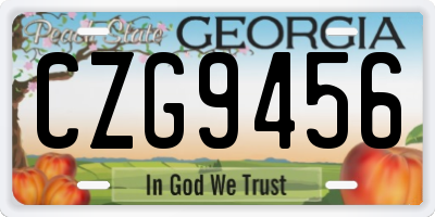 GA license plate CZG9456