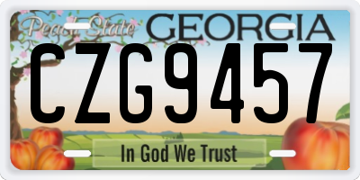 GA license plate CZG9457