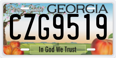 GA license plate CZG9519