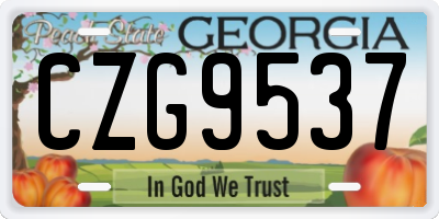 GA license plate CZG9537