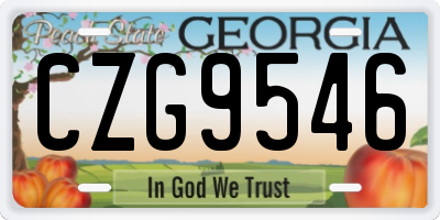 GA license plate CZG9546